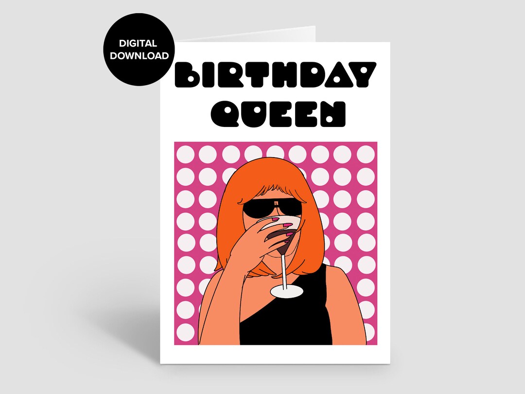 Birthday Printable Card / Instant Download PDF / Card Template ...