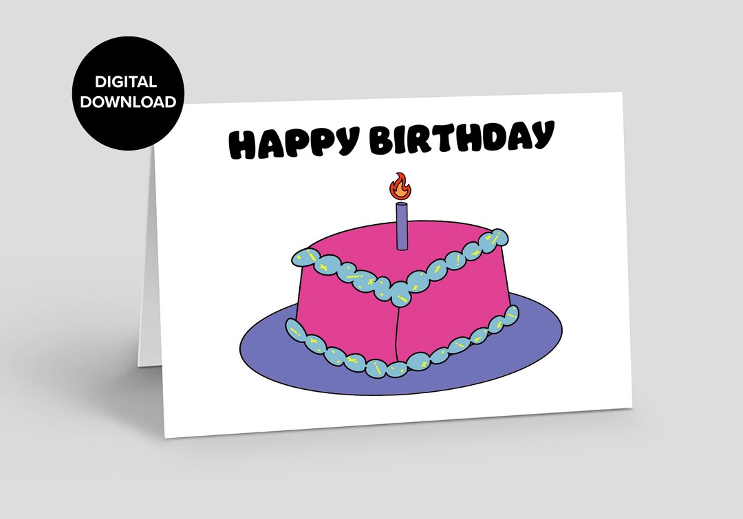 Happy Birthday Printable Card / Instant Download PDF / Card Template ...