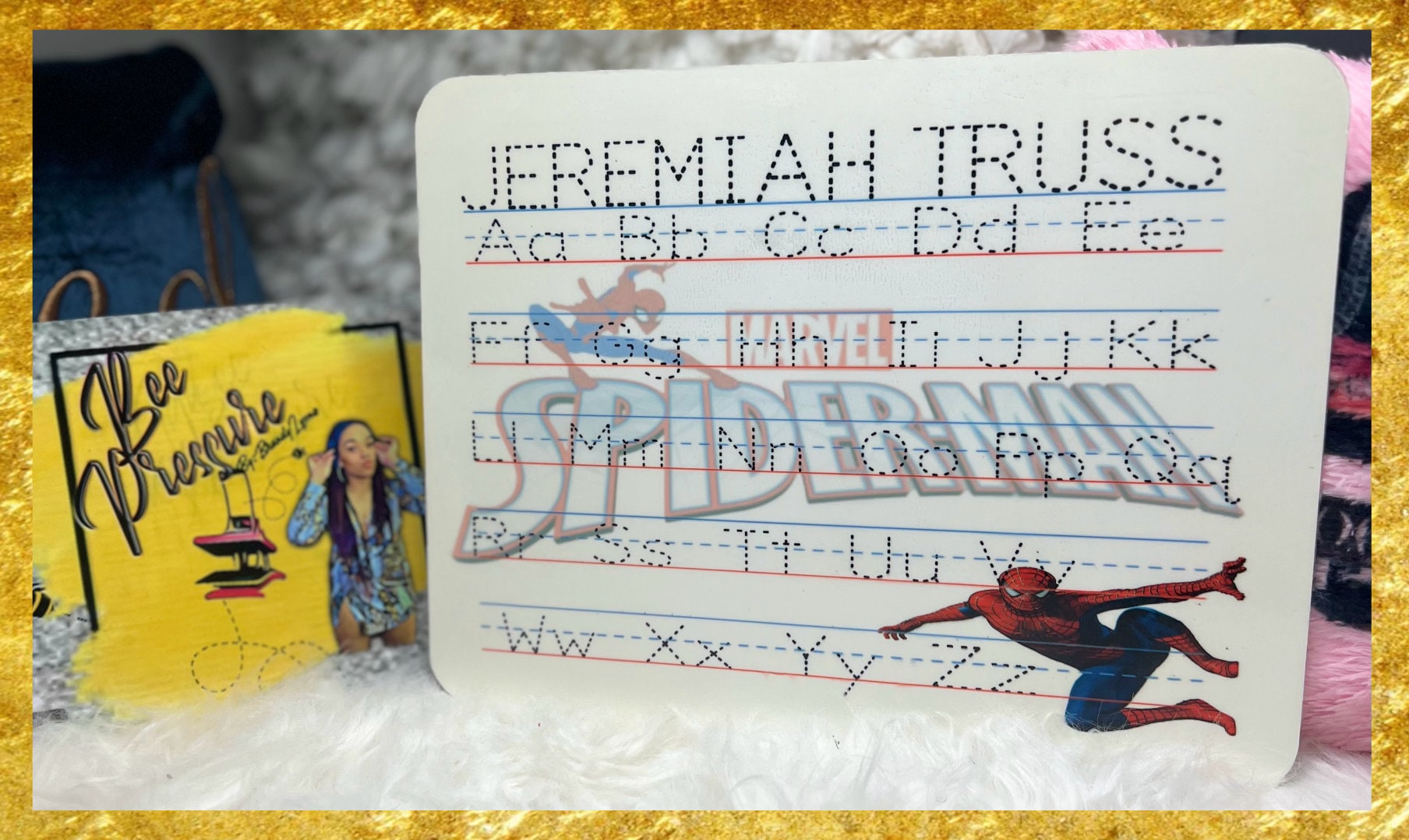 store product block Custom Alphabet and Name Dry Erase Board With Character of Choice poster