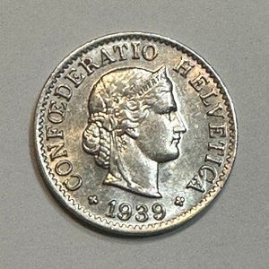 1939 Switzerland 5 Rappen