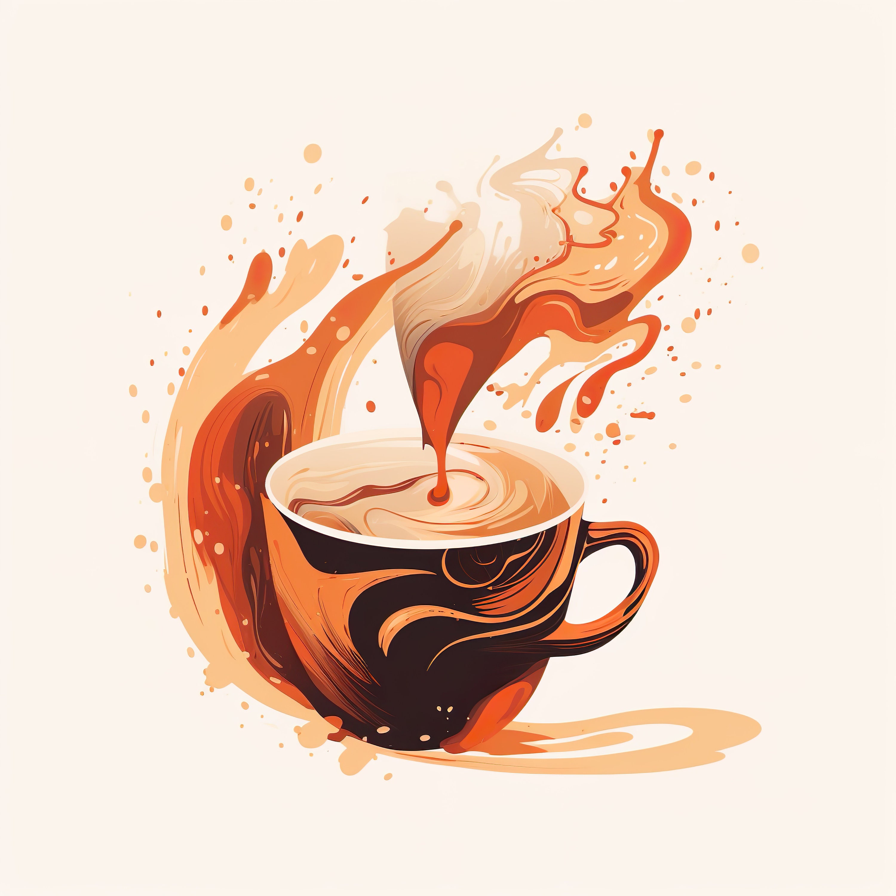 Valentine Coffee Cup Silhouette Art Graphic by aerorbstudio