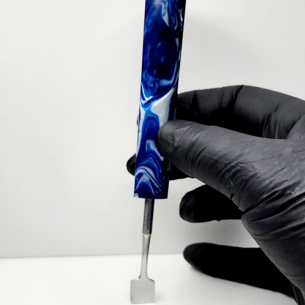 The "Deep Blue Steam Pipe Dream" Handmade Recycled Collector's HDPE Plastic Clay Wax Carving Tool