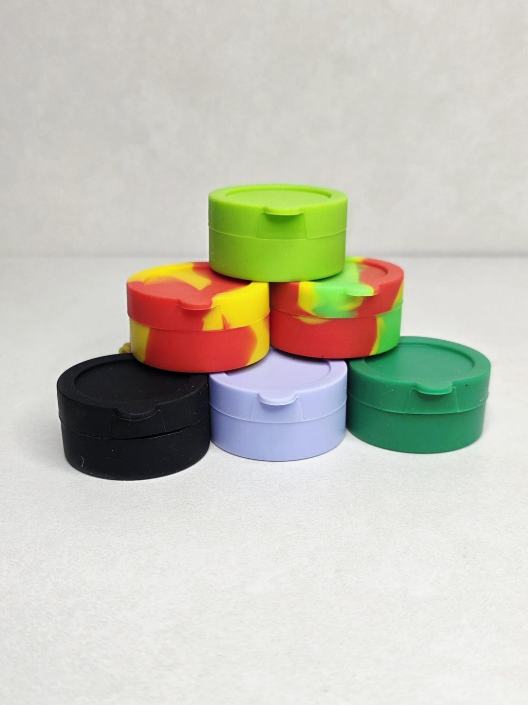 2 in 1 10ml Round Silicone Nonstick Containers Multi Use Storage Jars ...