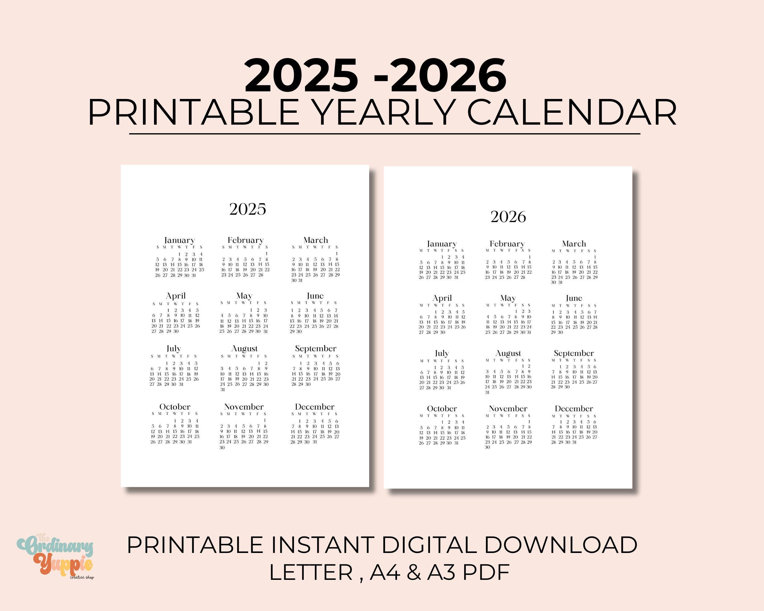 2025 calendar yearly - Etsy 日本