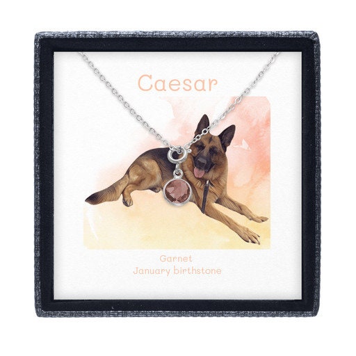 Dog Mom Birthstone Pendant Necklace Pet K9 Celebration