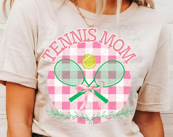 Tennis Mom PNG, Tennis Coquette, Preppy Tennis Design, Trendy Tennis PNG, Pink Tennis Mom, Tennis Sublimation, Trendy Sublimation, Pink PNG