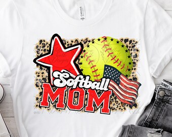Softball Mom PNG, Softball Mom Sublimation design, Softball Mom dtf design, Softball Mom with star design, Softball Mom shirt design
