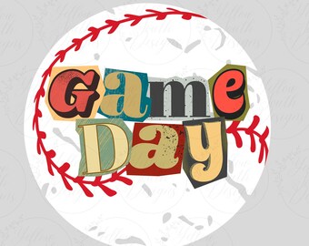 Baseball Game Day PNG, Baseball game day sublimation design, Cute baseball design, Baseball Mom, Baseball girlfriend, Baseball Grandmother