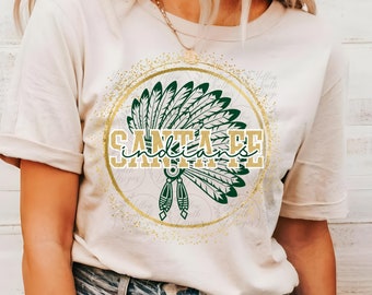 Santa Fe Indians PNG, Santa Fe Indians Game Day design, Santa Fe school spirit, Santa Fe Indians, Green and Gold school colors, Indians PNG