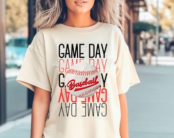 Baseball Game Day PNG, Baseball Game day sublimation, Cute Game Day baseball png, Baseball Mom shirt design, Game Day PNG, red and black png