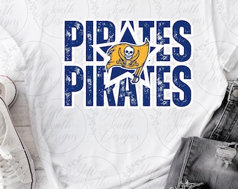 Custom Design, Poth Pirates PNG, Game Day design, School Spirit, Digital Download, Pirates, Game Day, PNG, Blue and Gold, Poth PNG