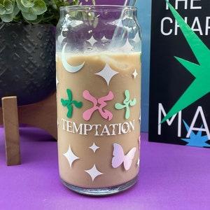 TXT Coffee Glass | The Name Chapter: Temptation 20oz Beer Can Glass | Merch | K-Pop Gifts | Iced Coffee Cup | Glassware | 5th Album Inspired