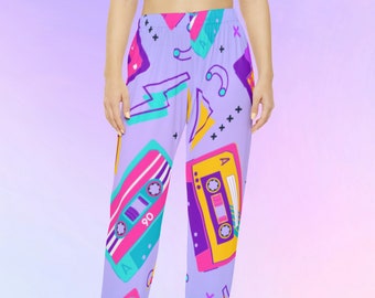 Retro Cassette 90s Music Pajama Pants | Music Pajama Pants | Festival Pajama Pants | Pj | Gift for Dancer | Womens Lounge Pants | Dancer