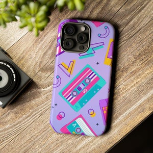 90s Music Themed Phone Cover for all iPhone Models 15 14 13 Max 12 11 X XS 8 7 | Samsung Galaxy and Google Pixel | Dance Case | Music Case