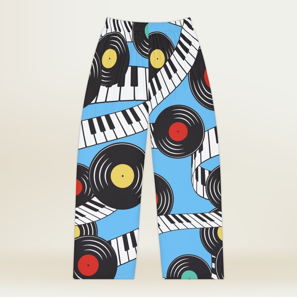 70s Vinyl record music Pajama Pants | Piano music PJ | PJ Bottoms Musical Themed | Music Festival | Lounge Pants | Comfy Music Lovers Pants