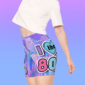 80s Music High Waisted Shorts | Festival | Pole Shorts | Plus Size Rave | Booty Shorts | Dancewear | Pole Dance Shorts | Rave | Zumba | Gym