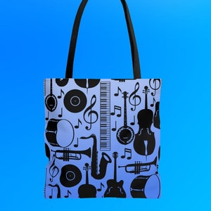 Instrumental Music Tote Bag | Music Concert Bag | Instruments Bag | Music Band Gift | Music lover Gift | Musician Tote Bag | Music Teacher