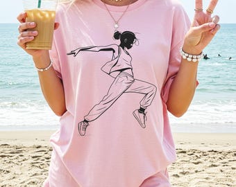 Hip Hop Dance T-Shirt, Girl Dancer Graphic Tee, Street Style Dance Shirt, Urban Dancewear, Teen Dance Gift, Cool Pose T-Shirt