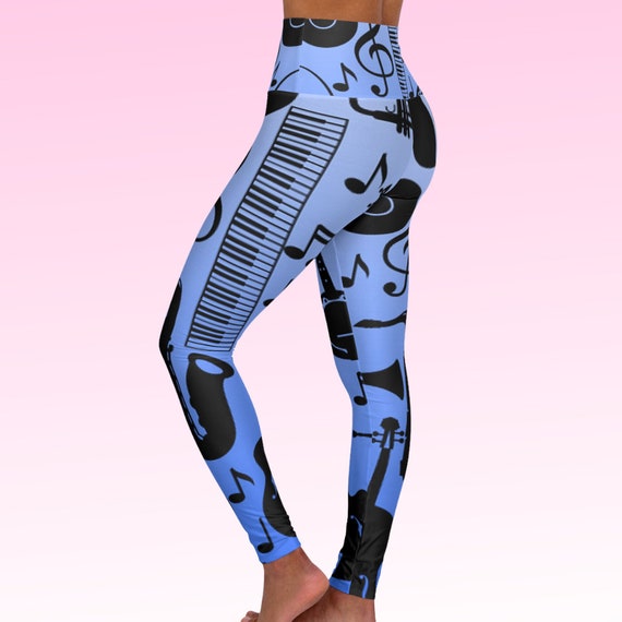 High Waisted Music Leggings Festival Leggings Music Festival - Main Image