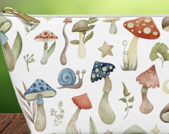 Cottagecore Pilz Make-up-Tasche – 19,1 X 25,4 Cm, Leinen