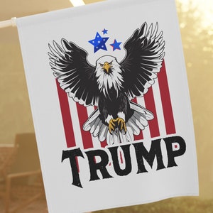 Bannière de jardin/maison pour les élections de Donald Trump 2024, drapeau de rassemblement politique pro atout, drapeaux de jardin de partisan républicain, cadeau de décoration de jardin