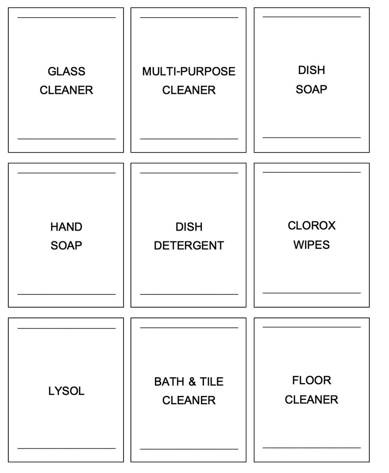 Modern Cleaning Labels, Set of 12 image 2