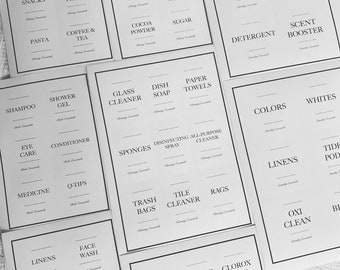 Essentials Collection - Labels for Pantry, Bath, Laundry & Cleaning