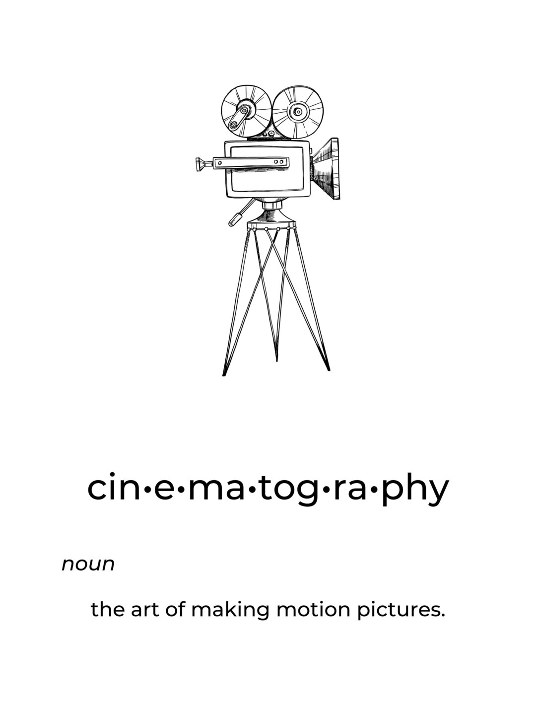 Cinematography Definition Wall Print Etsy