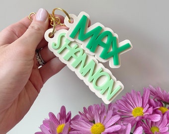 Personalized Acrylic Name Keychain for Kids’ Backpacks & Bags, Custom Backpack Tag
