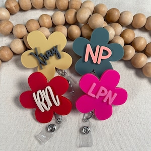Flower Badge Reel Personalized Badge Reel For Nurse Flower Name Badge Reel Customized Nurse Badge Reel Nurse Gift Nursing School Graduation