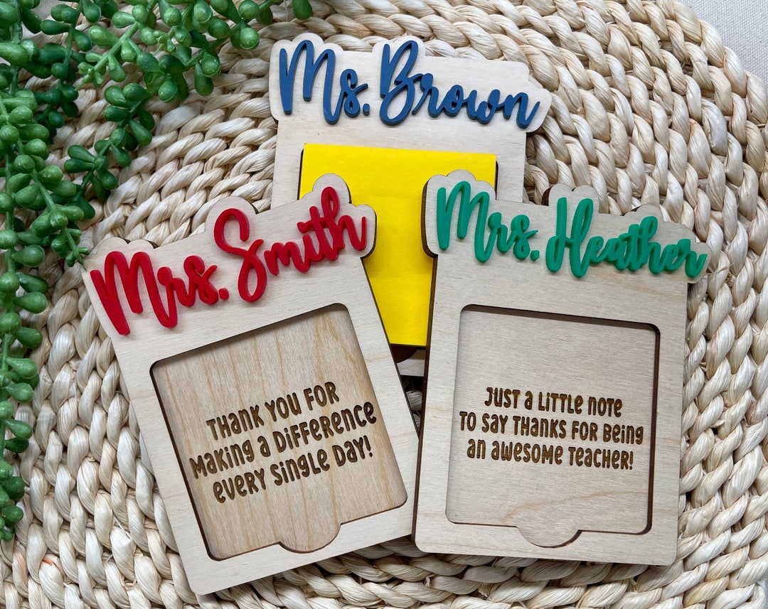 Personalized Gifts for Teachers Personalized Sticky Note Holder for
