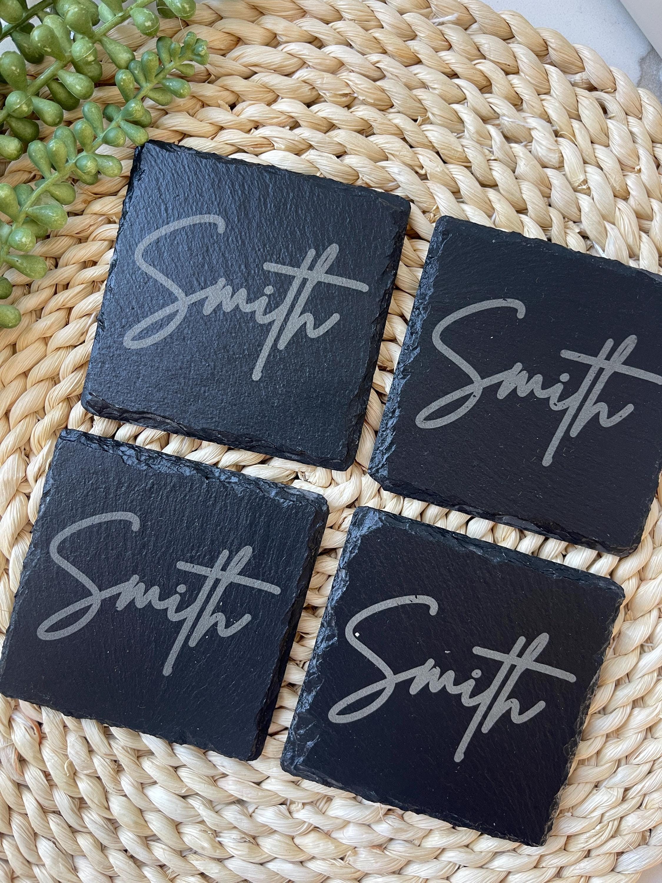 Personalized Slate Coasters Laser Engraved Gift for Dad Christmas Gifts ...