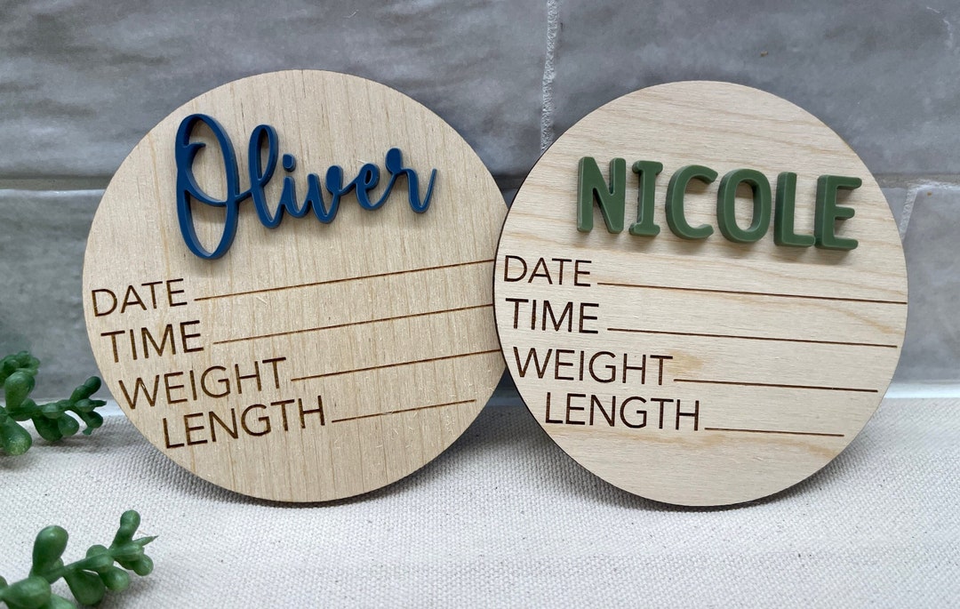 Baby Announcement Sign With Birth Stats Footprint Sign for Newborn Baby ...