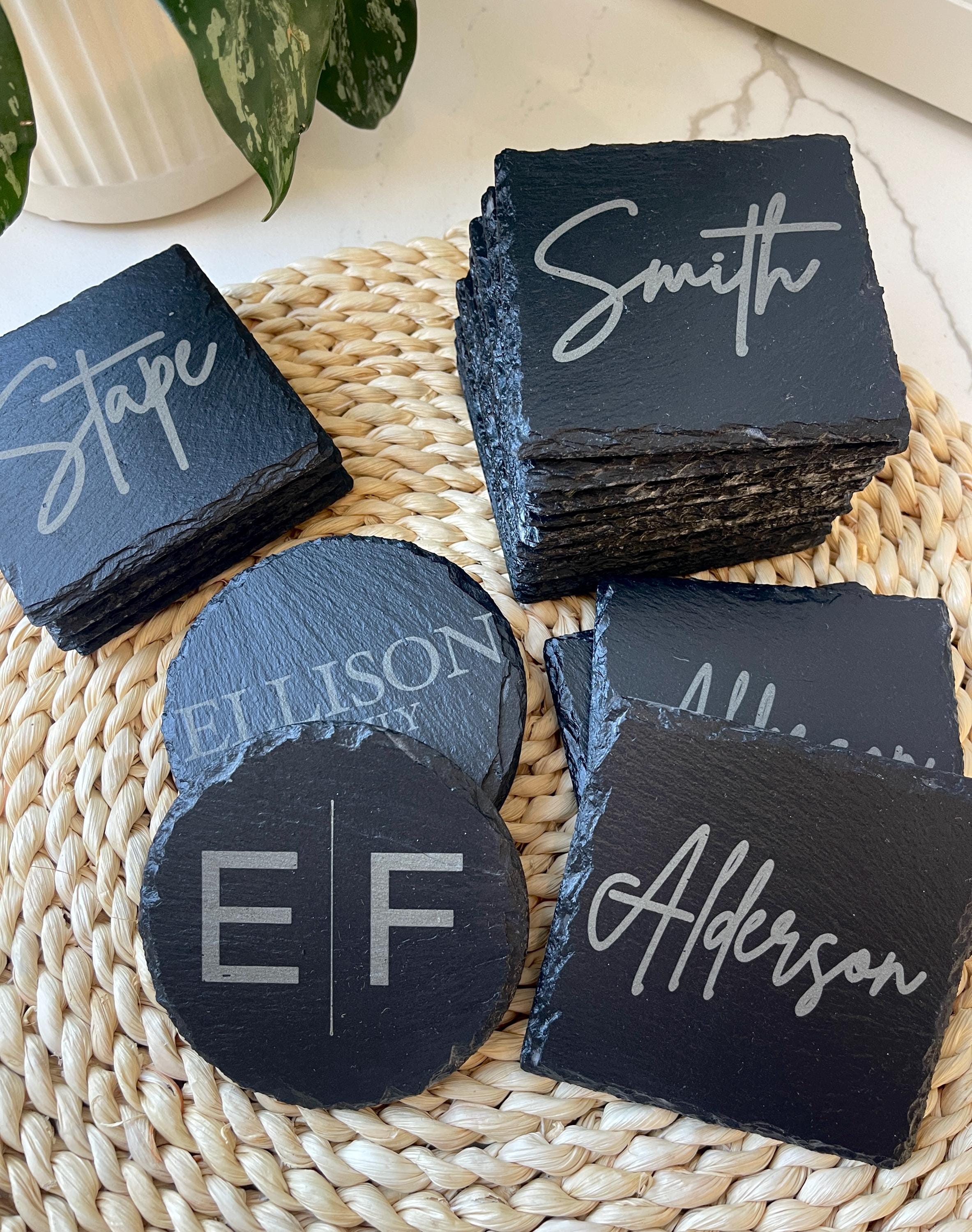 Personalized Slate Coasters Laser Engraved Gift for Dad Christmas Gifts ...