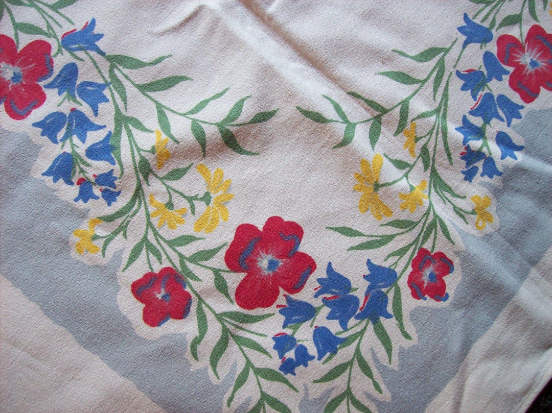 Vintage Simtex Tablecloth Floral - Etsy