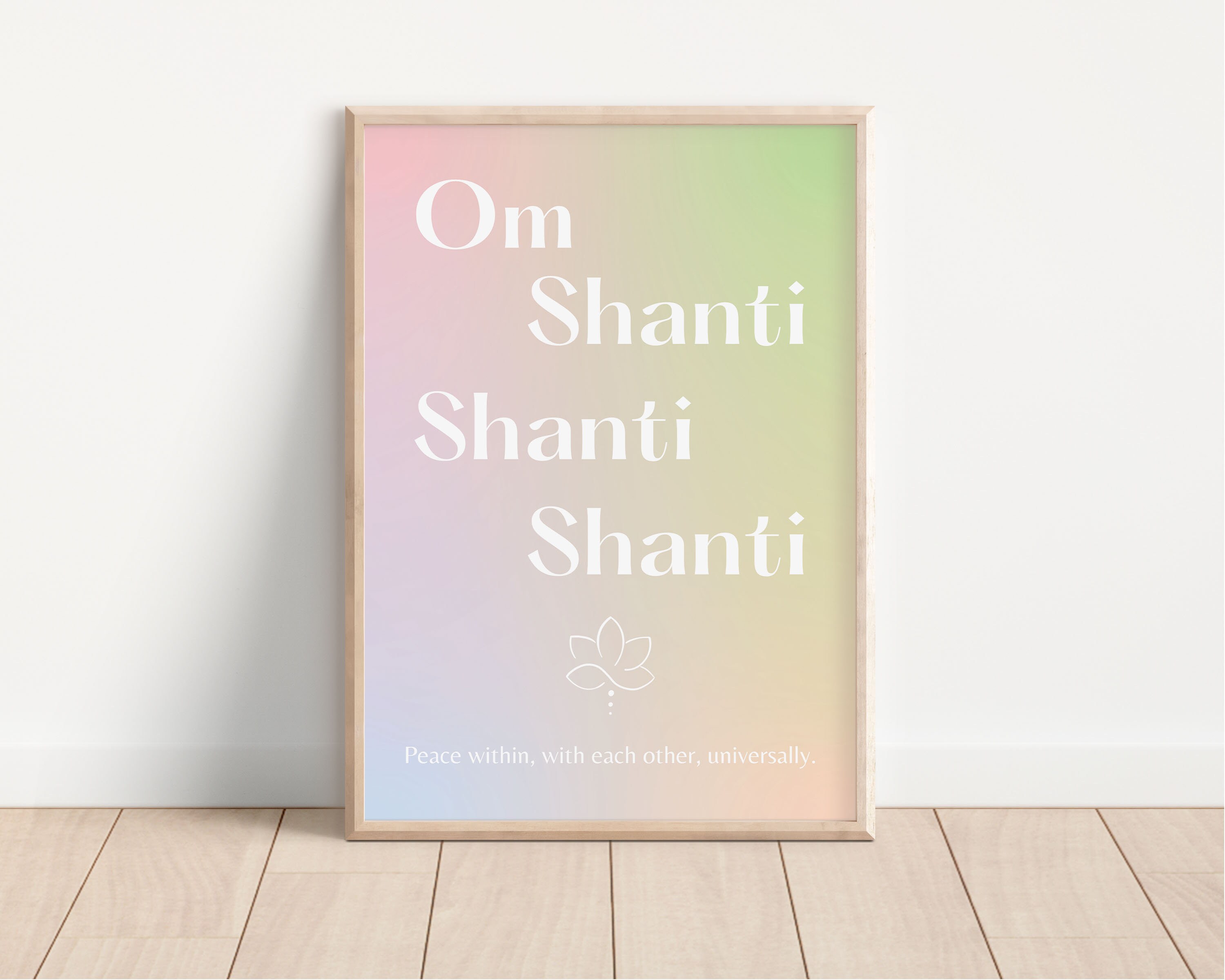 Om Shanti Peace Gradient Printable Wall Art Spiritual Quote Home Wall