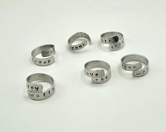 Twenty One Pilots Metal Stamped Adjustable Rings