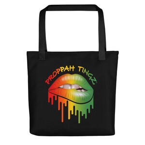 Tote bag: Black. Lip Design. Caribbean Colors.