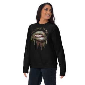 Unisex Sweatshirt: Camo Lip Design.