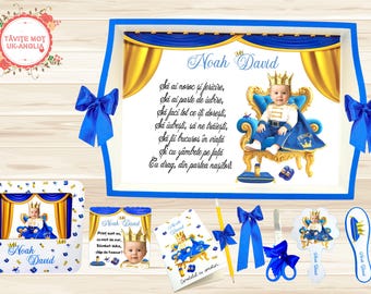 Set tavita mot Royal King-Prince pentru baietel personalizado