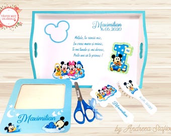 Set tavita pentru taierea motului pentru baietel MickeyMouse