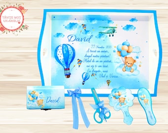 Set tavita pentru taierea motului Baietel - Ursulet cu baloane