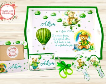 Set tavita pentru taierea motului baietel # Ursulet Verde Tavita Mot Uk-Anglia