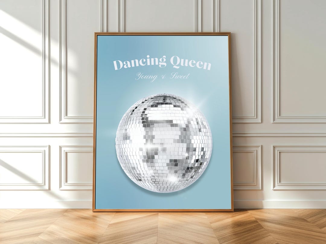 Dancing Queen Disco Ball Art Print | Retro 70s Abba (digital Download ...