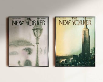 Vintage New York Magazine Cover Art Prints - Set of 2 (digital download)
