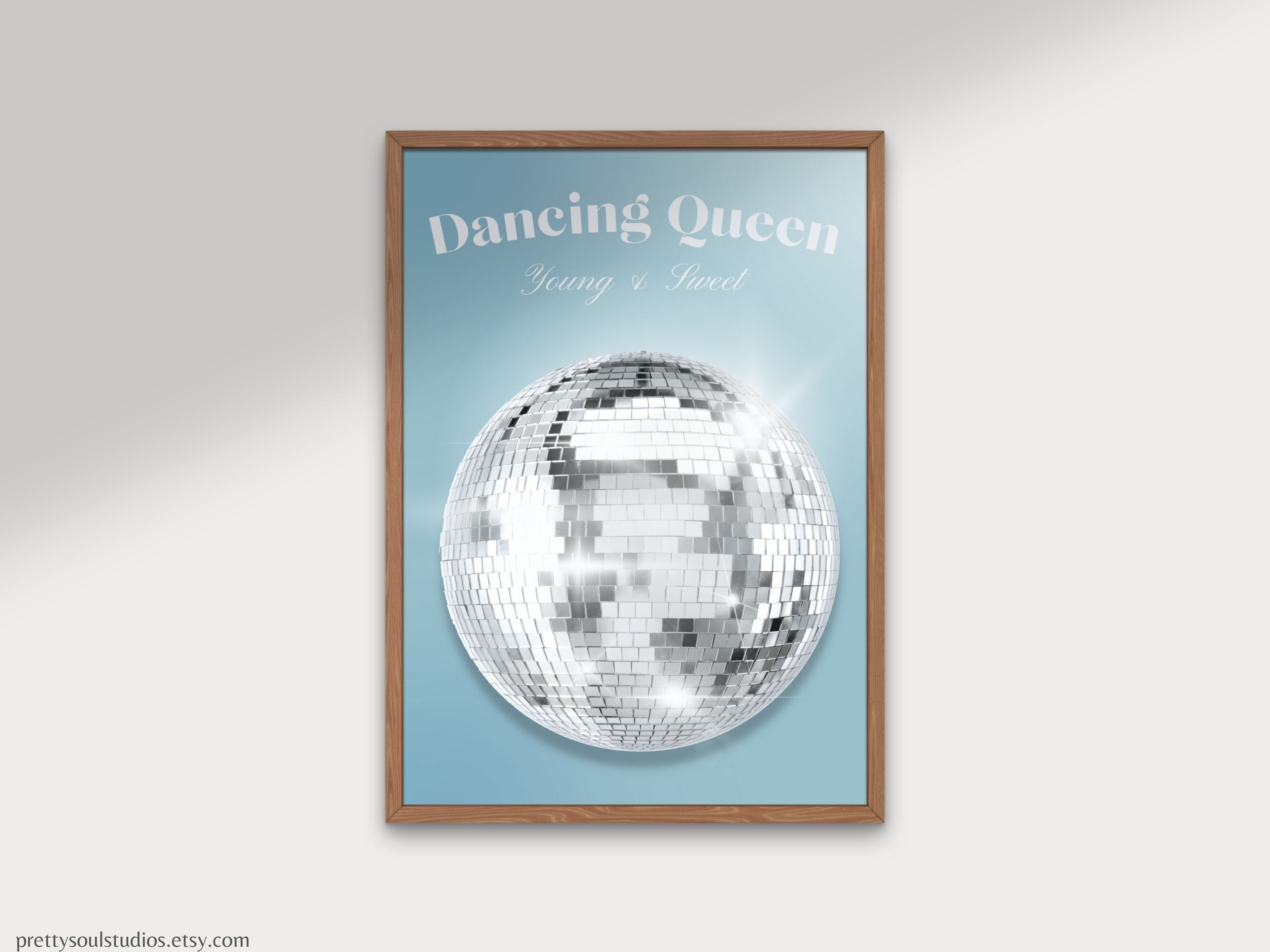 Dancing Queen Disco Ball Art Print | Retro 70s Abba (digital Download ...