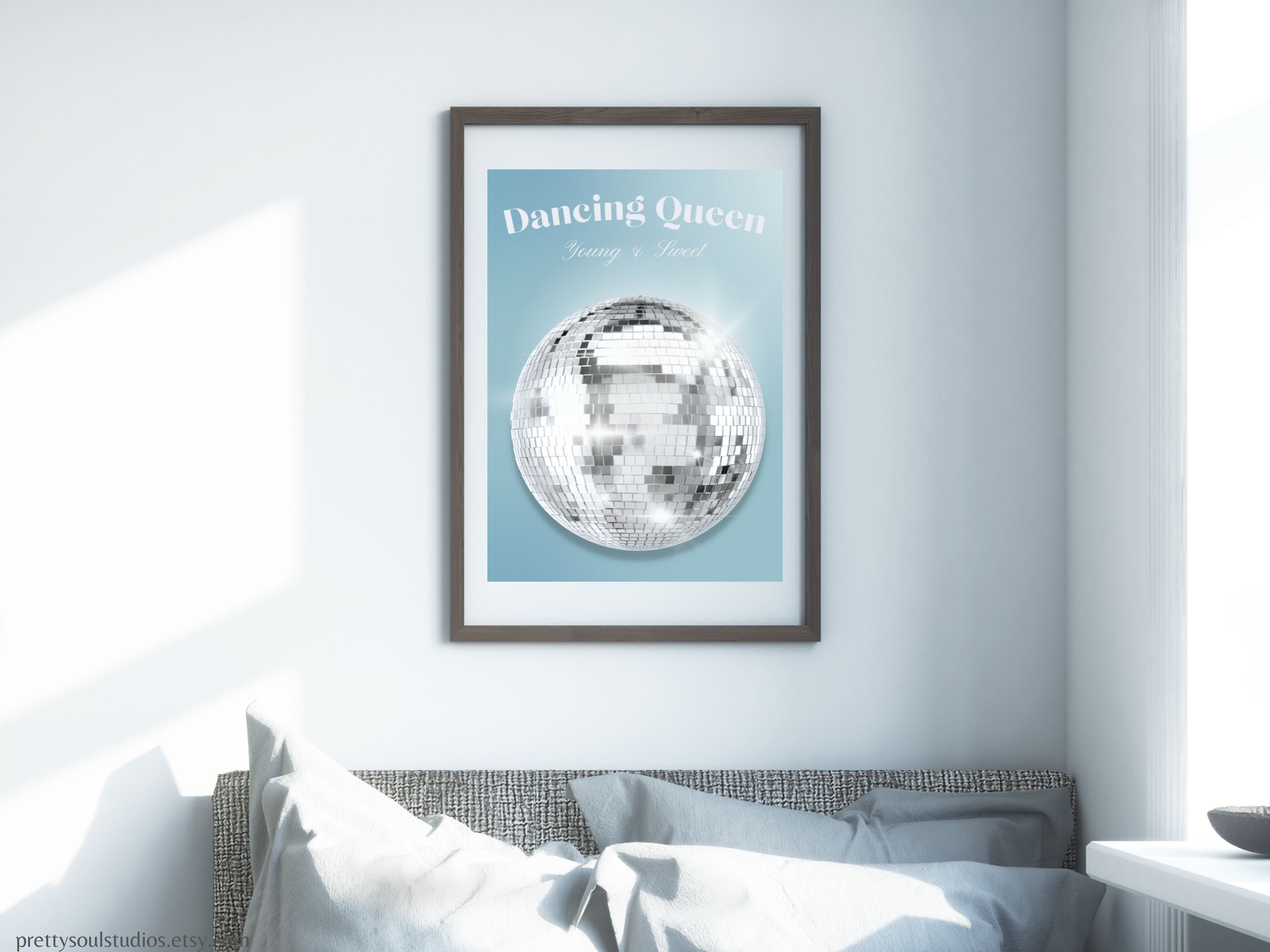 Dancing Queen Disco Ball Art Print | Retro 70s Abba (digital Download ...