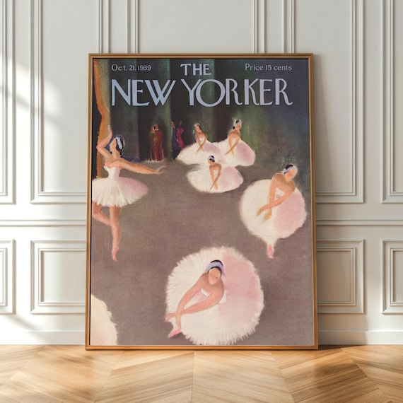 New Yorker Ballerina Ballet Print: Vintage Magazine Cover Art (Digital Download)