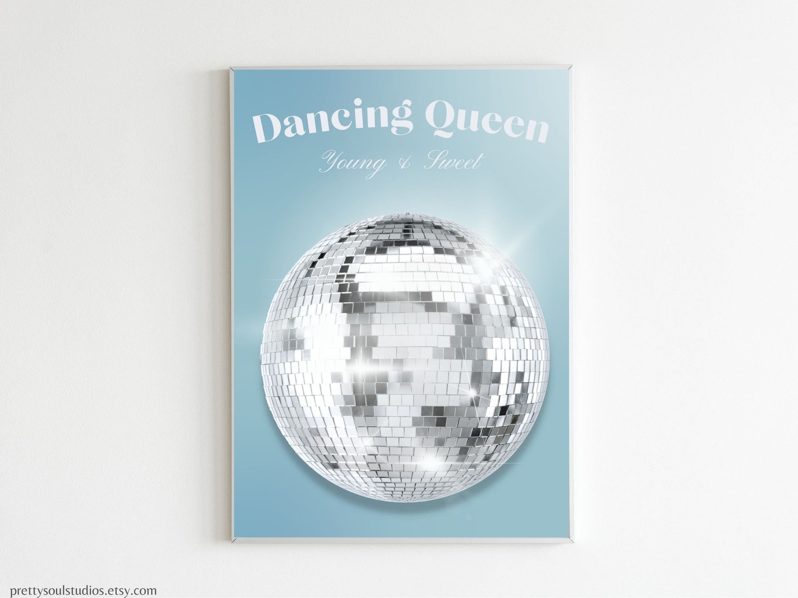 Dancing Queen Disco Ball Art Print | Retro 70s Abba (digital Download ...