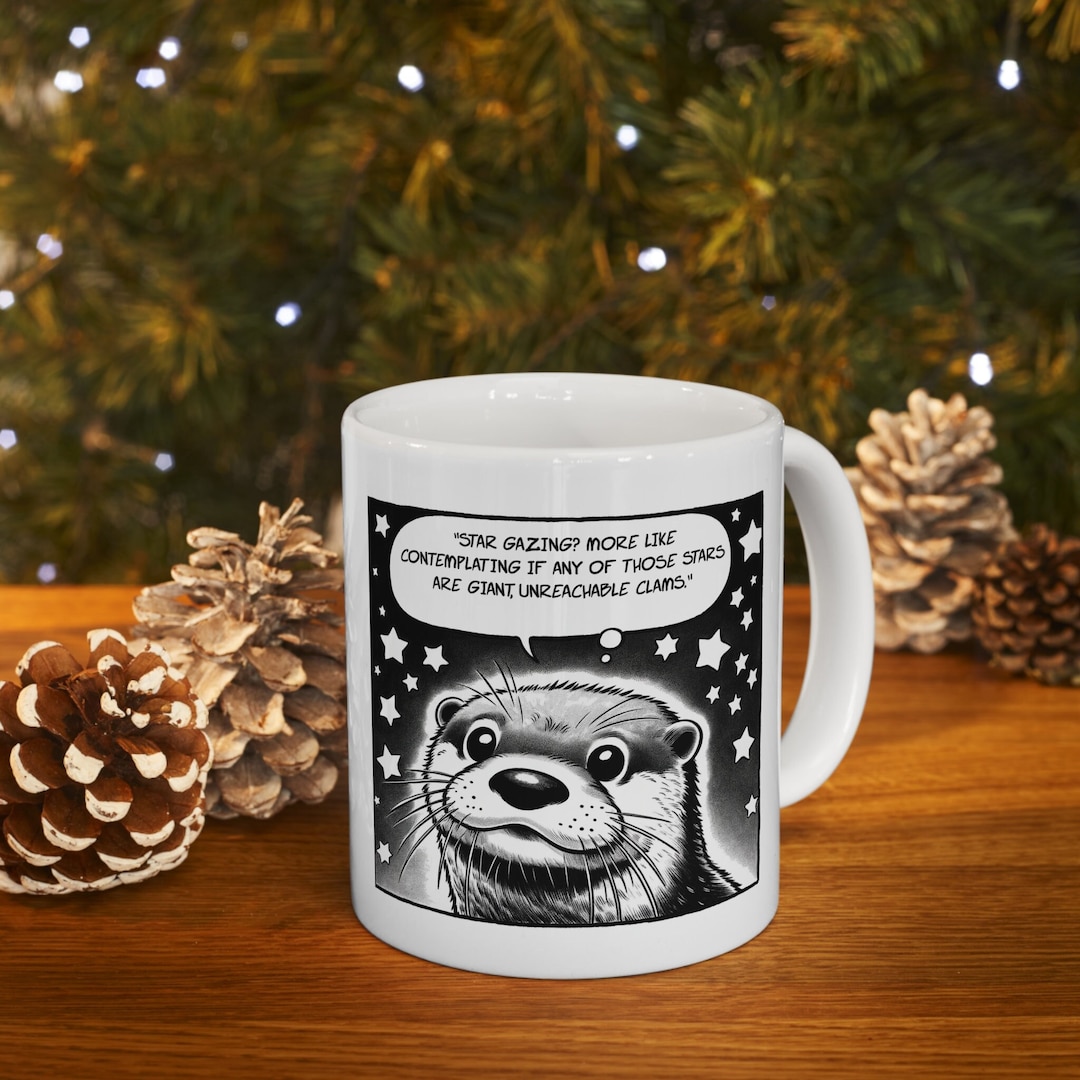 Otter Mug, Hapiness Tea and Coffee Mug,otter Funny Glass,nature Mug